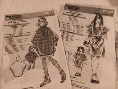 2 Patrons De Couture Modes Et Travaux Août-Sept 2021 Pour Poupée Emilie & Enfant