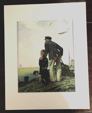 Norman Rockwell "Looking out to Sea" 11 x 14 Matted Art Print-1919