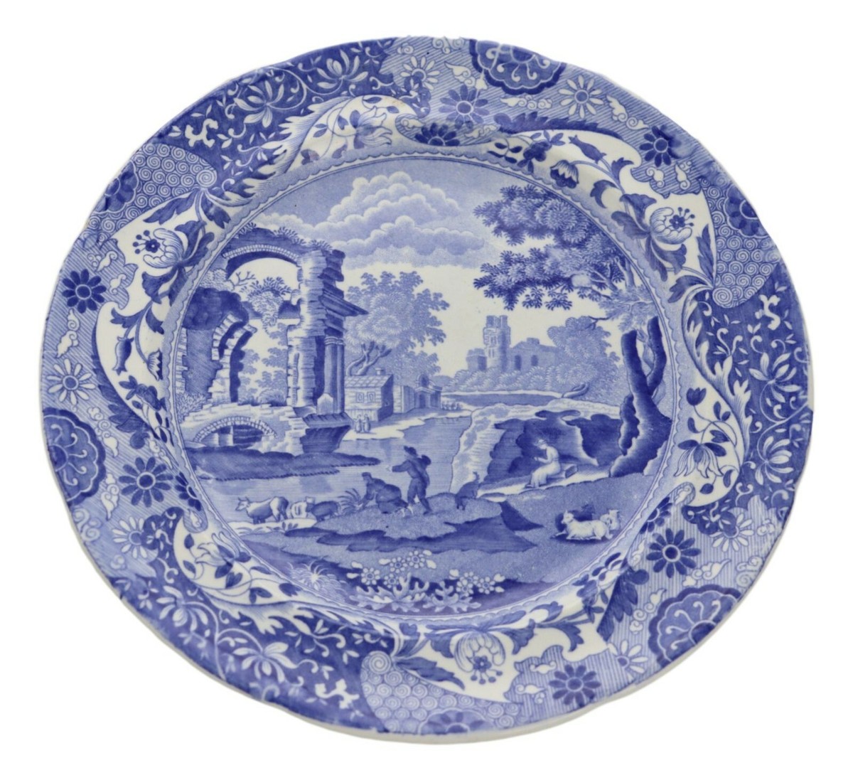 Antique Spode Blue Italian Plate 1/4