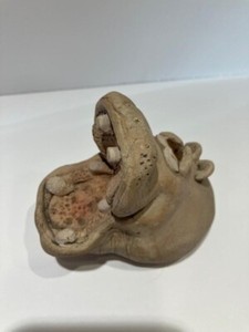 Vintage Cute Hippo OPEN MOUTH Hippopotamus Figure RARE 1980's NICE BIG MOUTH