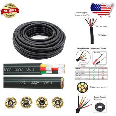 Versatile 24AWG 80ft Tinned Copper PVC Wire - Ideal for Audio & Electrical Use