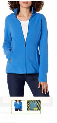 Amazon Essential's Women's full-zip polar soft Fleece Jacket Size MED BLUE
