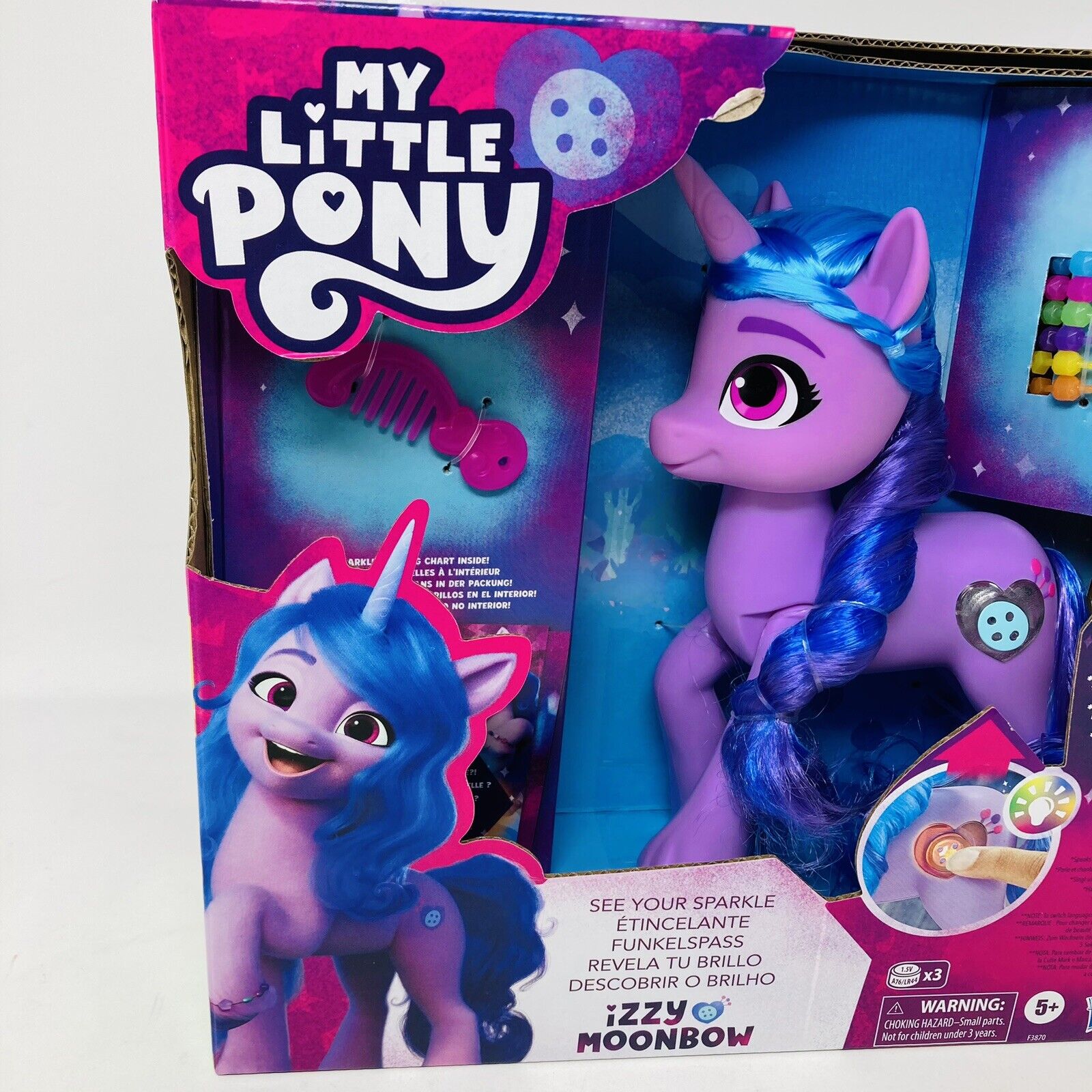 My Little Pony Toys: Make Your Mark Izzy Moonbow See Your Sparkle Toy Pony,  Unicorn Toys 