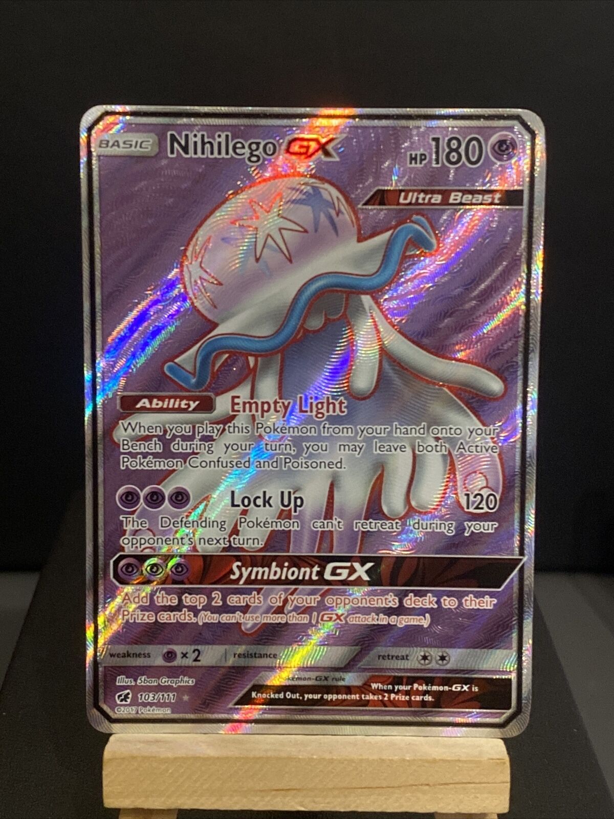 Nihilego GX 103/111 Full Art Ultra Rare Card Pokémon Crimson Invasion - NM