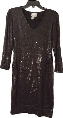 donna morgan black sequin dress Donna Morgan Full Sequin Black Dress Size 8