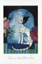 Rosina Wachtmeister - Cat and Flowers I - Set of Ten Vintage Notecards