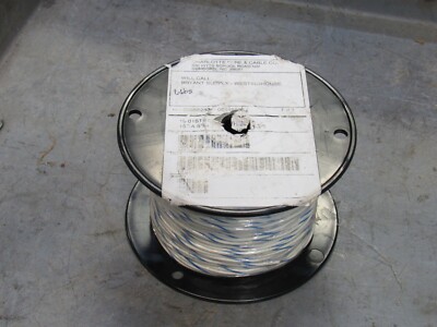 NEW 500FT CHARLOTTE WIRE & CABLE CORD SPOOL 16-01STRTFFN-WH/BL 16GA STR TFFN