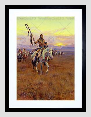 PAINTING LANDSCAPE STUDY CULTURAL RUSSELL MEDICINE MAN FRAMED PRINT B12X12687