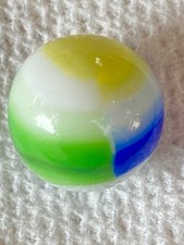 vintage vitro agate marble King Sunny Day Blue Green Patch Yellow .5/8