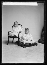Photo:Pratt Babies Portrait Studio Photograph Two Children