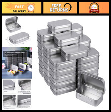 40 Pack Metal Rectangular Hinged Tins - Mini Storage Boxes Craft Organizers