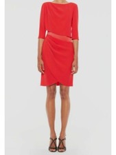 ARMANI Womens Long Sleeve Jewel Neck Above The Knee Wear To Work Sheath Dress