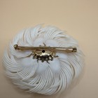 Napier Set Vintage Earring And Brooch Gold Tone And Resin Feathers 50-60s Estate — photo 4