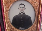 young Civil War soldier ambrotype photograph & case