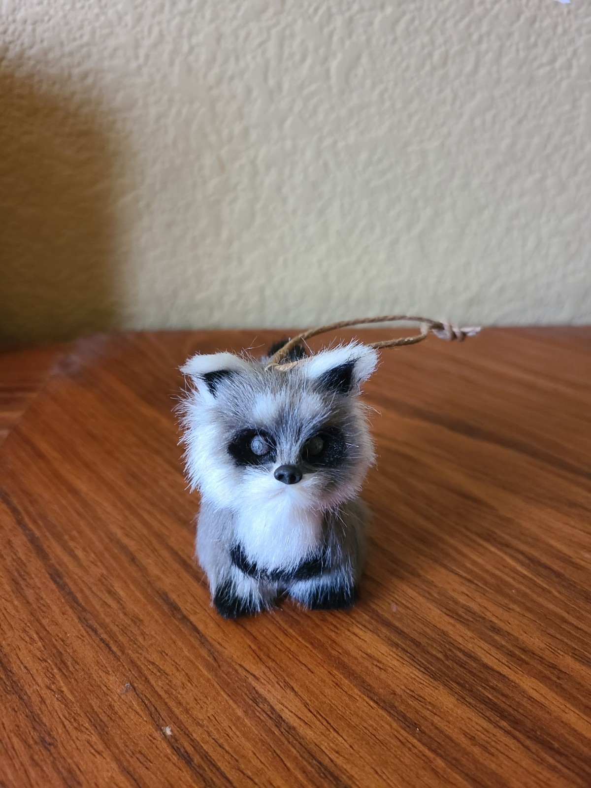 Furry Raccoon Animal Holiday Christmas Tree Ornament Figurine