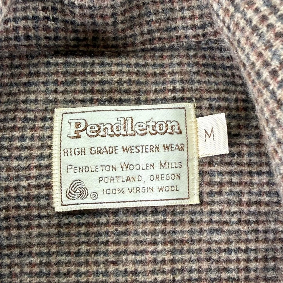 Vintage Pendleton Tan Wool Plaid Button Up Blazer Sports Jacket Mens M Western - Image 4 of 4