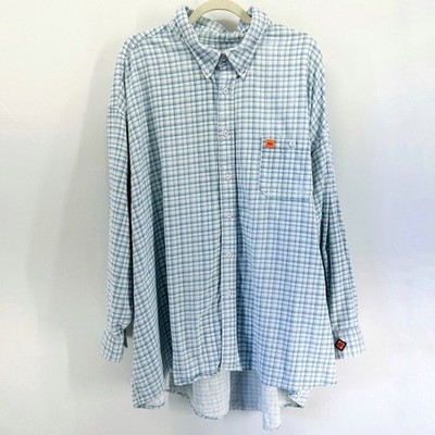 Wrangler Men s 20X FR Check Plaid Long Sleeve Work Shirt Size 4XL Big
