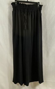 Grace Karin Women's Black Smocked High Waist Tassel Wide Leg Pants NWT Sz 7
