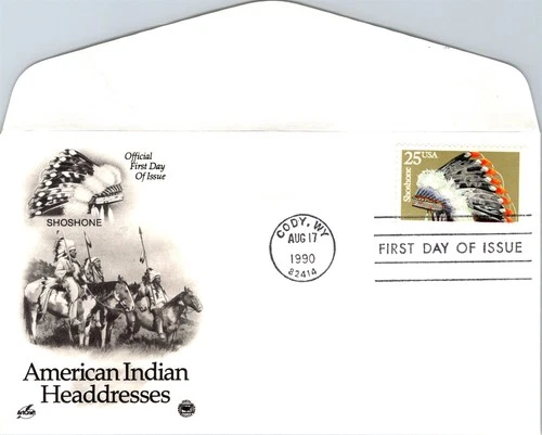 S07-7570, AMERICAN INDIAN HEADDRESSES, ARTCRAFT FIRST DAY COVER