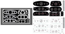 Gofer 20023 1/24-1/25 Custom Instrument Panel w/Black & White Gauges