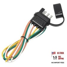 4-Way Flat Trailer End Connector 25 Inch, 16AWG 4 Prong Trailer Wiring