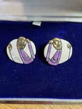 Ceramic Glasgow Rose Design Earrings Charles Rennie Mackintosh Earrings Pinks