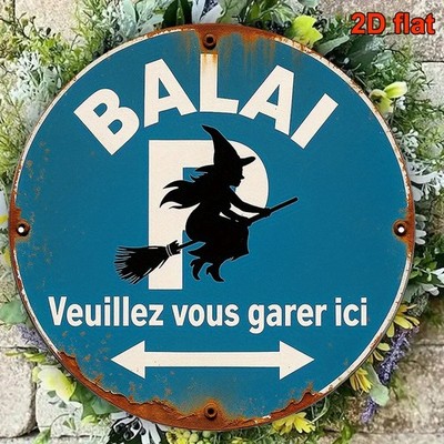 Round Aluminum Balai French Featuring Tin Metal Signs Home Décor 8x8 