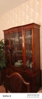 Antique Bassett Federal Mahogany Wood Bowfront Curved Glass China Cabinet Buffet