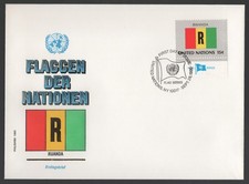United Nations 1981 Rwanda Flag FDC. Philswiss First Day Cover. 20c Stamp
