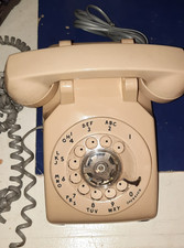 Vintage Western Electric Bell System Tan 500DM Rotary Disk Phone