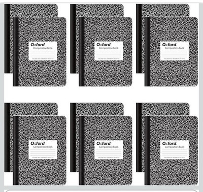 12 Oxford composition notebooks 100 sheets wide ruled 9.75x7.5in Brand New
