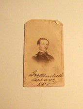 Capt. George Monteith cdv 4th Michigan Volunteer Infantry BOLDLY SIGNED