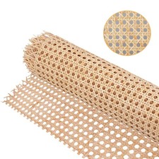 18" Width Cane Webbing 3.3Feet, Natural Rattan Webbing for Caning Projects, W...