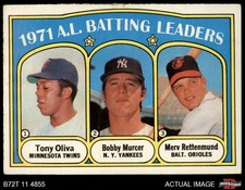 1972 Topps #86 Bobby Murcer AL Batting Leaders 4 - VG/EX