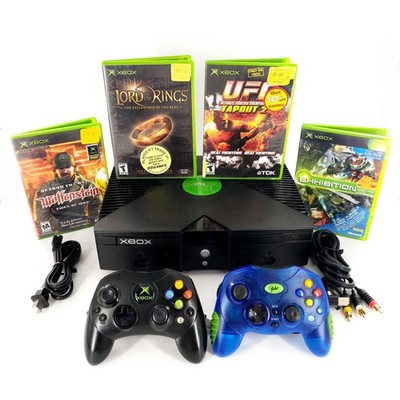 Original Microsoft Xbox Console Bundle w/ 4 Games, 2 Controllers, Cables Tested