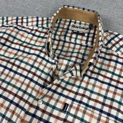 Barbour Albert Shirt Mens Large Multicolor Plaid Flannel Long Sleeve Button Up