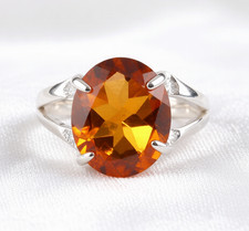 Beautiful Citrine Gemstone 925 Sterling Silver Handmade Jewelry Ring All Size