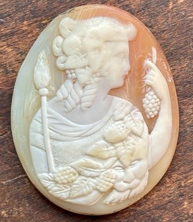Antique Carved Shell Cameo DIONYSUS/BACCHUS Loose Cameo No Setting
