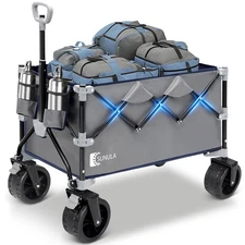 Collapsible Wagon Cart with 440lbs Weight Capacity, Heavy Duty Foldable Wagon...