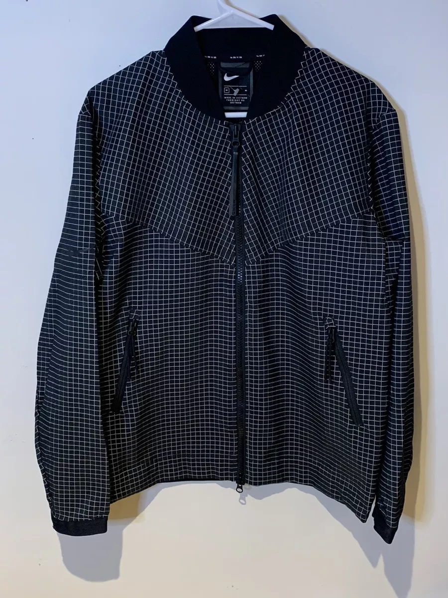 Nike Sportswear Pro Tech Full Zip Jacket 14 09 11 05 Mens Medium Black Swoosh