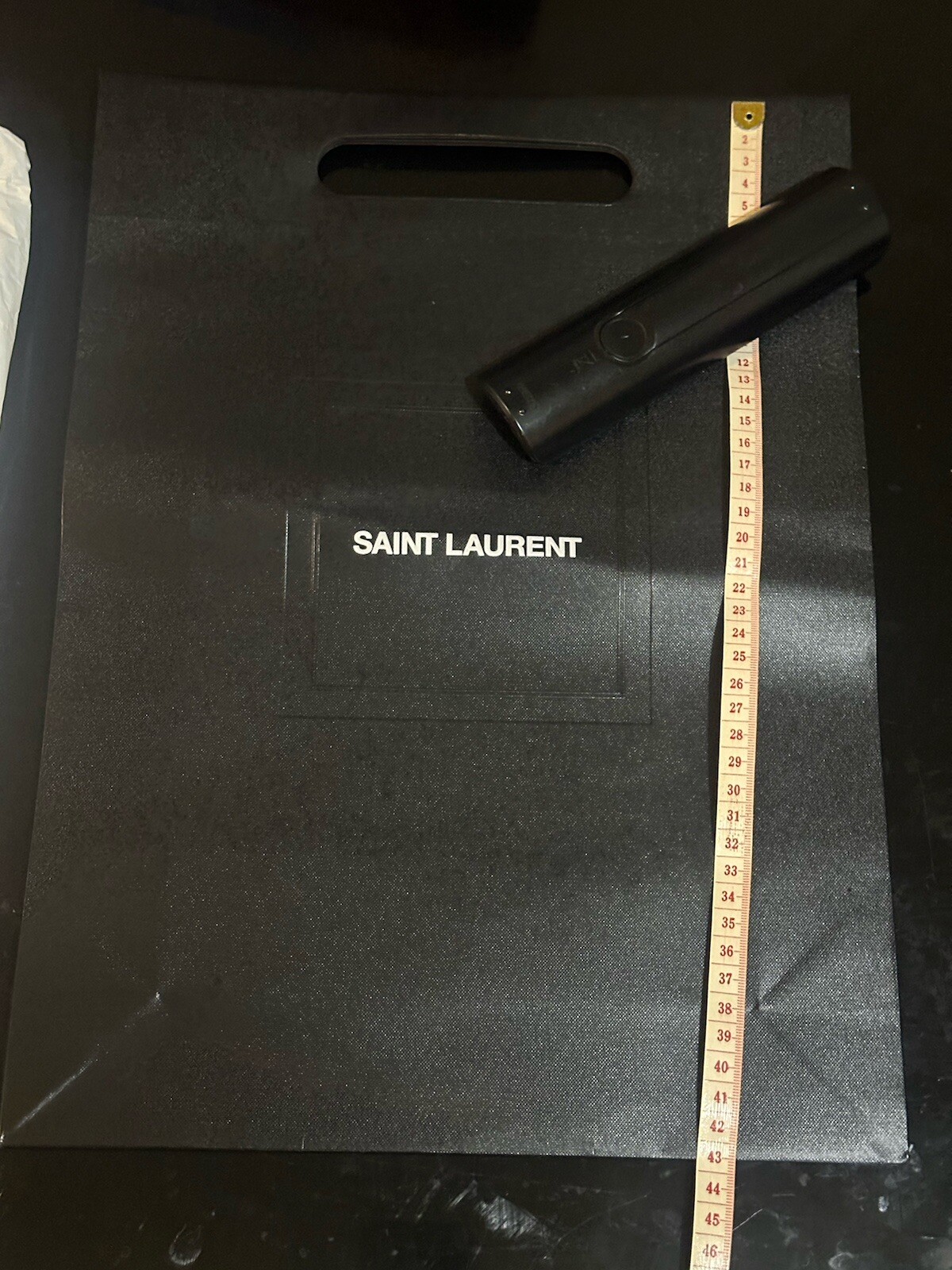 Sacchetto di carta regalo vuoto Saint Laurent + carta tessuto piano colore nero nuova taglia M L