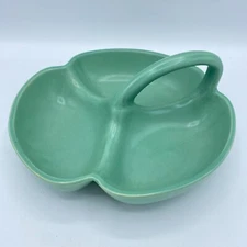 Padre Pottery Los Angeles #287 Relish Tray 3-Section Server Matte Green–Perfect