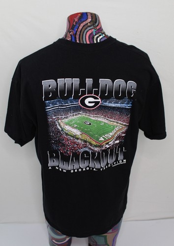 Vintage Georgia Bulldogs Blackout Adult Black Tshirt Size XL - Picture 3 of 9