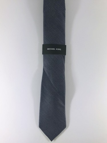 Corbata para hombre Michael Kors CHEVRON gris mezcla de seda lana precio de venta sugerido por el fabricante $69 nuevas con etiquetas - Imagen 2 de 6