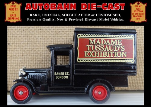 VINTAGE 1928 CHEVROLET VAN MADAME TUSSAUD'S LLEDO SCALE DIECAST COLLECTORS ITEM - Afbeelding 1 van 12