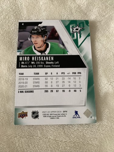 2021-22 SPX Miro Heiskanen /299  Dallas STARS! - Picture 3 of 3