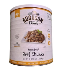 Augason Farms Freeze Dried REAL BEEF Chunks Meat Emergency MRE Exp 05/2041