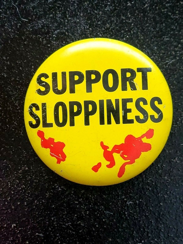 VINTAGE Topps Wise Guy Pinback Button SUPPORT SLOPPINESS 1965