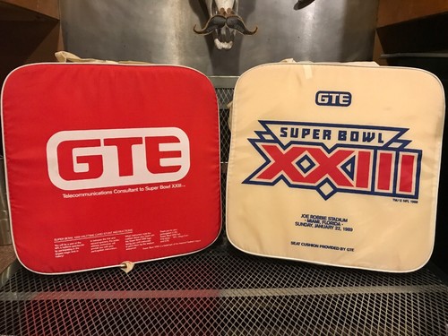 SUPER BOWL XXII 1989 Miami ~ 49ers Bengals VTG ~ Set of 2 SGA Seat Cushions GTE - Picture 2 of 9