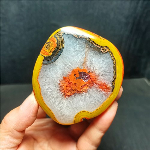 RARE 257g Natural Warring States Red Achate Banded Achate Crystal Healing WYY3526 - Bild 6 von 12